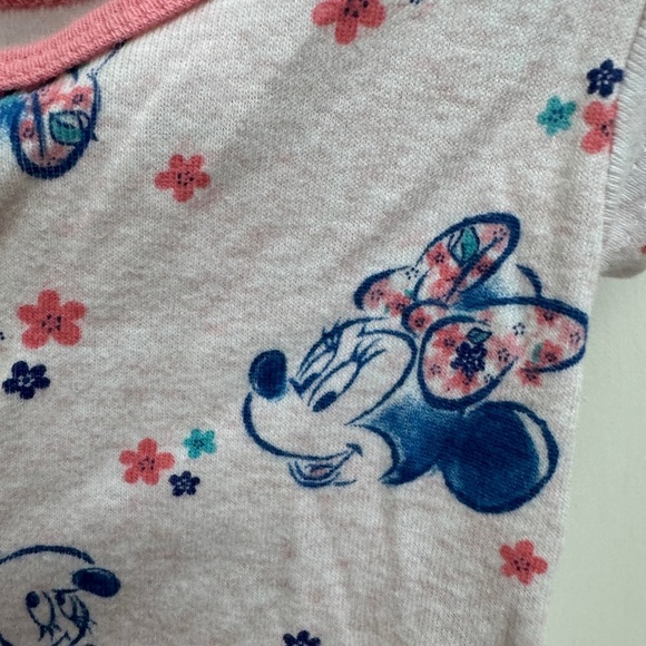 Disney Junior Minnie Mouse 12M White & Pink Short Sleeve Top Blouse - Picture 3 of 4